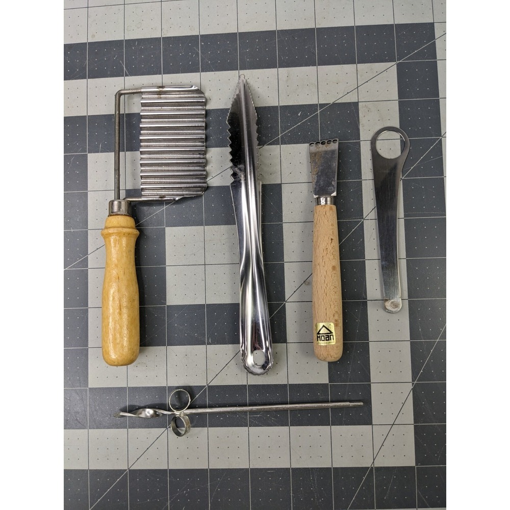 Kitchen Gadget Tools French Fry Crinkle Cutter Hoan‎ Zester Spiral Slicer Peeler